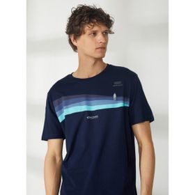 Discovery HARDAP Expedition Bisiklet Yaka Baskılı Lacivert Erkek T-Shirt
