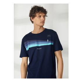 Discovery HARDAP Expedition Bisiklet Yaka Baskılı Lacivert Erkek T-Shirt