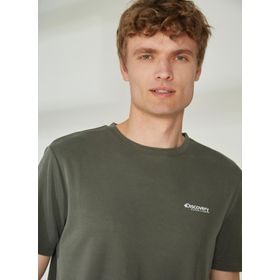 Discovery PERTA Expedition Bisiklet Yaka Baskılı Haki Erkek T-Shirt