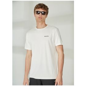 Discovery PERTA Expedition Bisiklet Yaka Baskılı Kırık Beyaz Erkek T-Shirt
