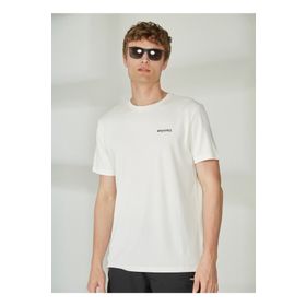 Discovery PERTA Expedition Bisiklet Yaka Baskılı Kırık Beyaz Erkek T-Shirt