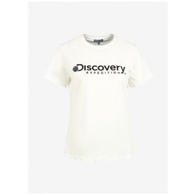 Discovery W-HOLDEN Expedition Bisiklet Yaka Baskılı Kırık Beyaz Kadın T-Shirt