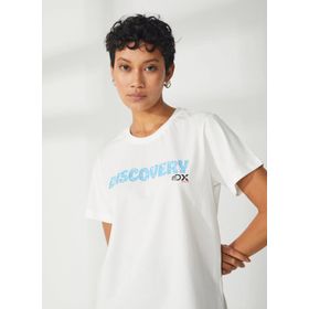 Discovery W-HOLDEN Expedition Bisiklet Yaka Baskılı Kırık Beyaz Kadın T-Shirt