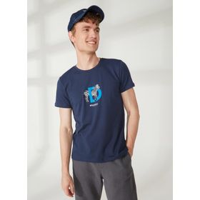 Discovery W-MERCAX Expedition Bisiklet Yaka Baskılı Lacivert Kadın T-Shirt