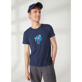 Discovery W-MERCAX Expedition Bisiklet Yaka Baskılı Lacivert Kadın T-Shirt