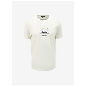 Discovery YELKEN Expedition Bisiklet Yaka Baskılı Kırık Beyaz Erkek T-Shirt