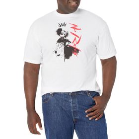 Disney Big and Tall Cruella No Rules Üst Kısa Kollu Beyaz Erkek T-shirt