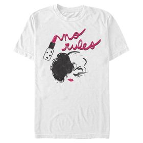 Disney Big and Tall Cruella No Rules Üst Kısa Kollu Beyaz Erkek T-shirt
