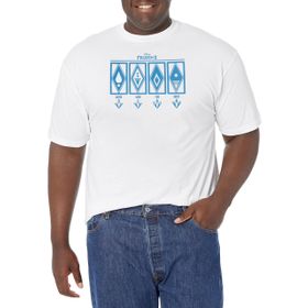 Disney Big and Tall Frozen Two Elemental Üst Kısa Kollu Beyaz Erkek T-shirt
