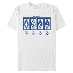 Disney Big and Tall Frozen Two Elemental Üst Kısa Kollu Beyaz Erkek T-shirt