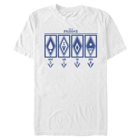 Disney Big and Tall Frozen Two Elemental Üst Kısa Kollu Beyaz Erkek T-shirt