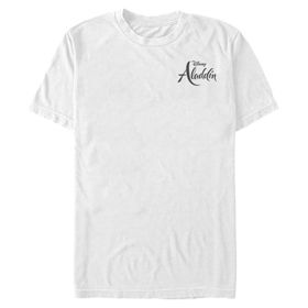 Disney Big & Tall Aladdin Live Action Genie Lamba Desenli Beyaz Erkek T-shirt