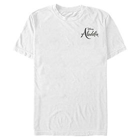 Disney Big & Tall Aladdin Live Action Genie Lamba Desenli Beyaz Erkek T-shirt