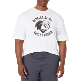 Disney Big & Tall Cruella Evil by Design Beyaz Erkek T-shirt