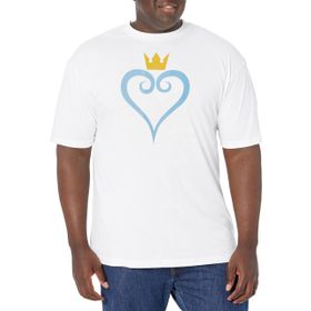 Disney Big & Tall Kingdom Heart and Crown Beyaz Erkek T-shirt