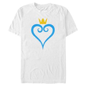 Disney Big & Tall Kingdom Heart and Crown Beyaz Erkek T-shirt