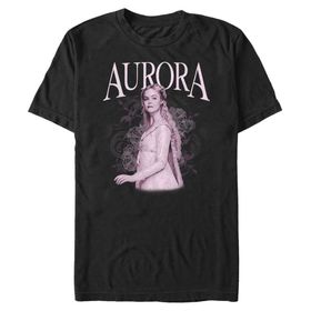Disney Big & Tall Maleficent Briar Rose Üst Kısa Kollu Siyah Erkek T-shirt