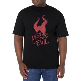 Disney Big & Tall Maleficent Evil Stamp Üst Kısa Kollu Siyah Erkek T-shirt