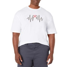 Disney Big & Tall Mouse Minnie Heartline Beyaz Erkek T-shirt