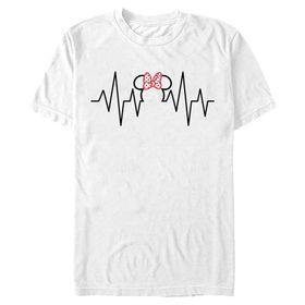 Disney Big & Tall Mouse Minnie Heartline Beyaz Erkek T-shirt