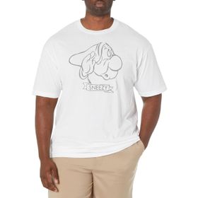 Disney Big & Tall Princess Sneezy Beyaz Erkek T-shirt