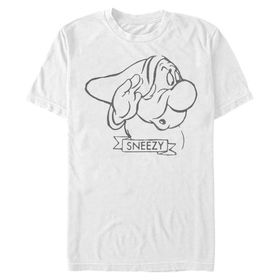Disney Big & Tall Princess Sneezy Beyaz Erkek T-shirt