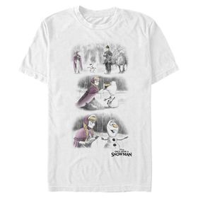 Disney Big & Tall Upon a Snowman Hikaye Anlatımı Eskiz Sahneleri Beyaz Erkek T-shirt