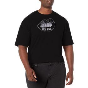 Disney Büyük ve Uzun Cruella Dudak İşlemeli Siyah Erkek T-shirt