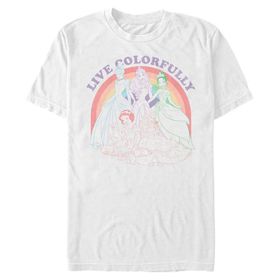 Disney Büyük ve Uzun Gökkuşağı Prenses Beyaz Erkek T-shirt
