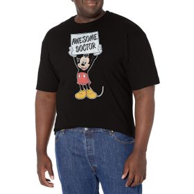 Disney Büyük ve Uzun Klasik Mickey Awesome Doctor Siyah Erkek T-shirt