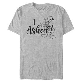 Disney Büyük ve Uzun Klasik Mickey Donald Asked Athletic Heather Erkek T-shirt
