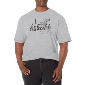 Disney Büyük ve Uzun Klasik Mickey Donald Asked Athletic Heather Erkek T-shirt