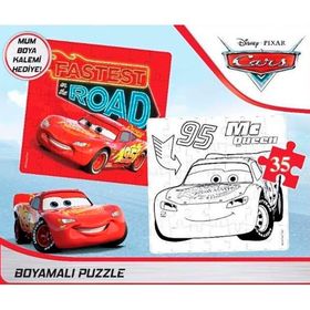 Disney Cars 35 Parça Boyamalı Puzzle