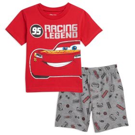 Disney Cars Lightning McQueen Toddler Boys T-Shirt and Mesh Shorts Set