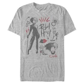 Disney Cruella Fashion Sketches Athletic Heather Erkek T-shirt