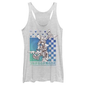 Disney Kingdom Hearts Power Friends Racerback White Heather Kadın Atlet