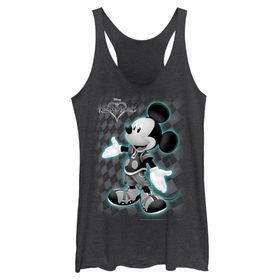 Disney Kingdom Mickey Hearts Racerback Black Heather Kadın Atlet