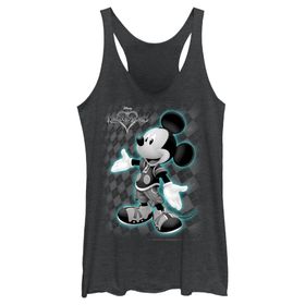 Disney Kingdom Mickey Hearts Racerback Black Heather Kadın Atlet