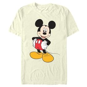 Disney Mickey Mouse Tam Boy Grafik Kısa Kollu Doğal Erkek Tişört