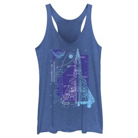 Disney Pixar Lightyear Ship Schematic Askılı Royal Blue Heather Kadın Atlet
