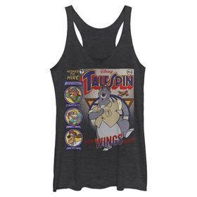 Disney Talespin Tales Cover Racerback Black Heather Kadın Atlet