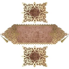 Diva Home 0031 Osmanlı Kadife Deri 3 Parça Lux Runner Set