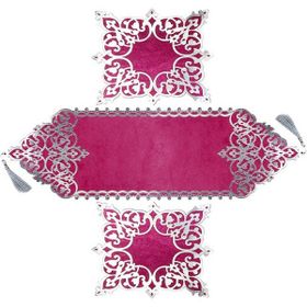 Diva Home 0031 Osmanlı Kadife Deri 3 Parça Lux Runner Set