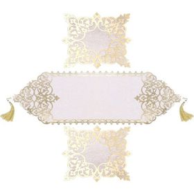 Diva Home 0031 Osmanlı Kadife Deri 3 Parça Lux Runner Set