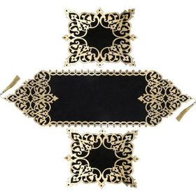Diva Home 0032 Osmanlı Kadife Deri 3 Parça Lux Runner Set