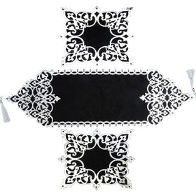 Diva Home 0032 Osmanlı Kadife Deri 3 Parça Lux Runner Set