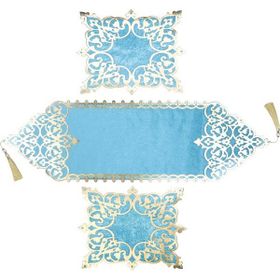 Diva Home 0032 Osmanlı Kadife Deri 3 Parça Lux Runner Set