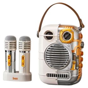 Divoom Spark Pro Çift Kareoke Mikrofonlu Beyaz Bluetooth Hoparlör