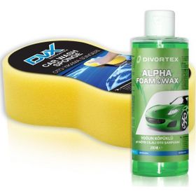 Divortex 200 ml PH Nötr Cilalı Oto Şampuanı ve Araç Yıkama Süngeri
