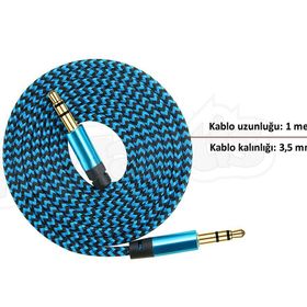 Diwu Aux Stereo 3.5 mm Pembe Data Ses Örgü Kablo